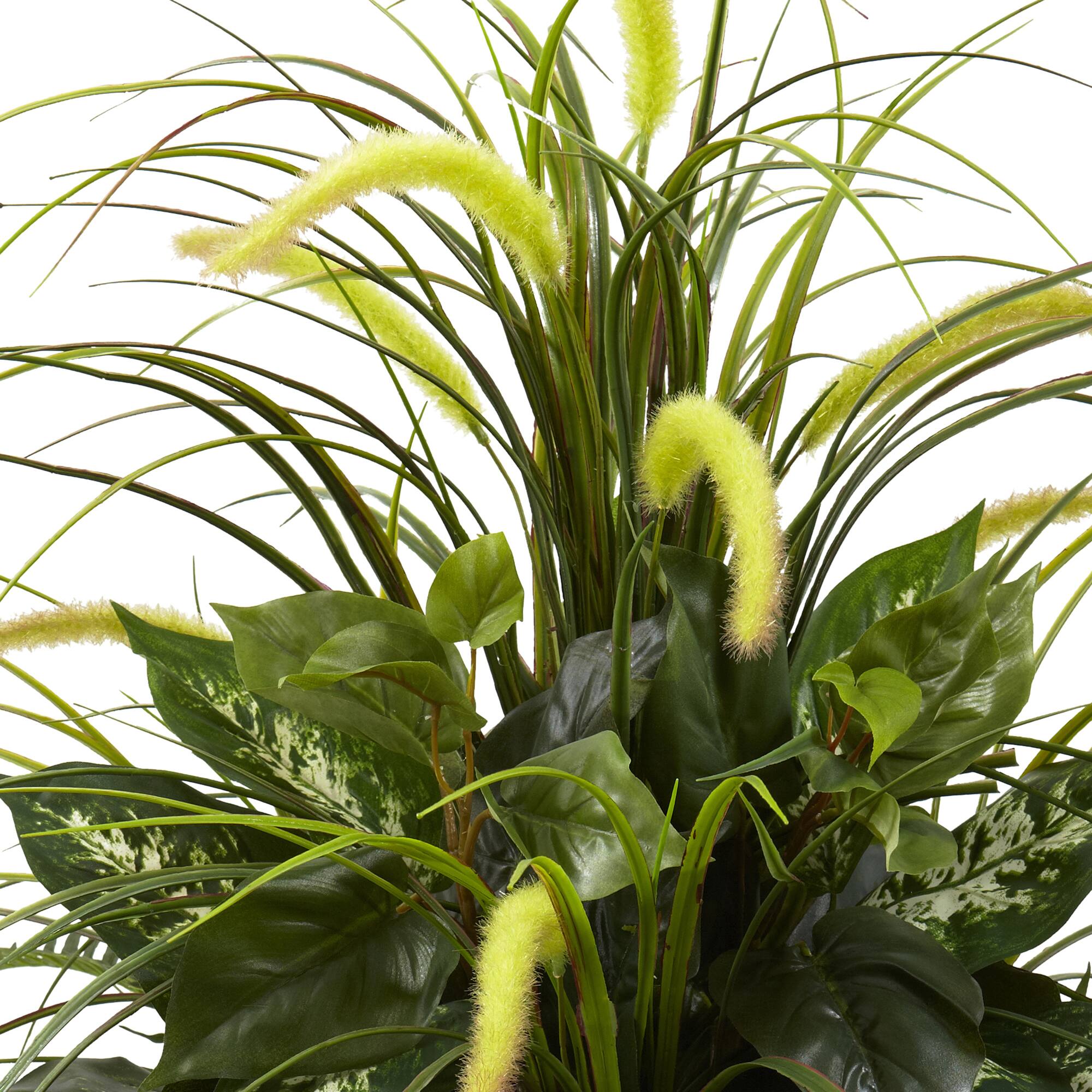 3ft. Mixed Greens & Cattails in Planter
